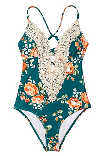 CUPSHE Fashion Women's Ladies Vintage Lace Bikini Sets Beach Swimwear Bathing Suit