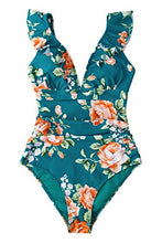 
                        
                          Muat gambar ke penampil Galeri, CUPSHE Women's V Neck One Piece Swimsuit Ruffled Lace Up Monokini
                        
                      