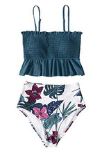 
                        
                          Muat gambar ke penampil Galeri, CUPSHE Women's High Waist Bikini Swimsuit Ruffle Smock Floral Print Two Piece Bathing Suit
                        
                      