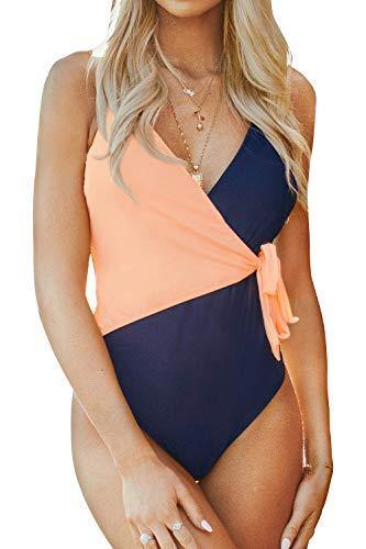 CUPSHE Women's One Piece Swimsuit Wrap Tie Side Cross Back Swimwear Bathing Suits - JOY2ESpree
