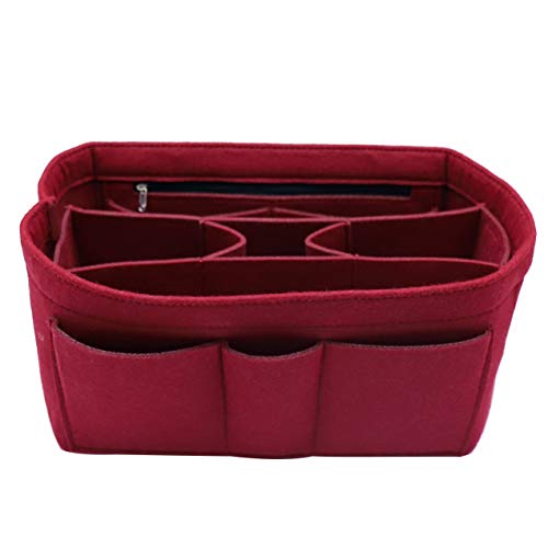 Felt Fabric Purse Tote Diaper Bag Organizer Insert Bag in Bag with Zipper Inner Pocket For Neverfull Speedy