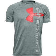 
                        
                          Load image into Gallery viewer, Under Armour Boys' Tech Split Logo Hybrid T-Shirt - JOY2ESpree
                        
                      