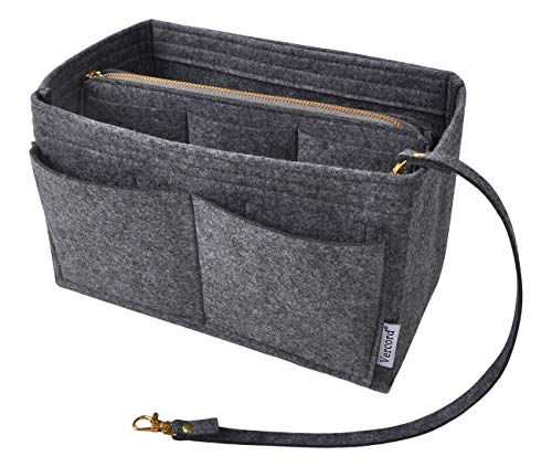 Vercord Felt Organizer Insert for Purse Handbag Tote Bag in Bag Inside Shaper Divider Neo Beige Small