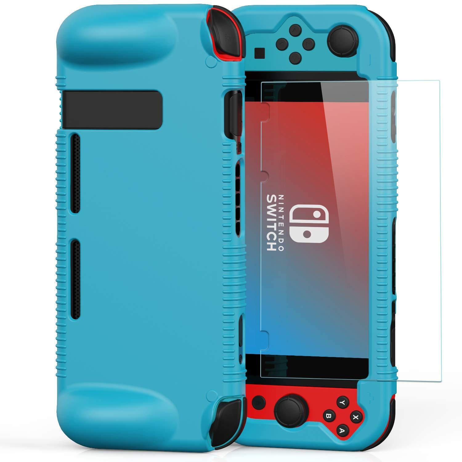 Semeving for Nintendo Switch Case with Tempered Glass Screen Protector for Boy/Girl/Men/Woman/Kids(Black with Screen Protector) … - JOY2ESpree