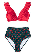 
                        
                          गैलरी व्यूवर में इमेज लोड करें, CUPSHE Women's High Waist Bikini Swimsuit Ruffle Floral Print Two Piece Bathing Suit
                        
                      