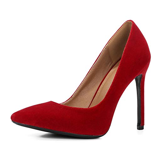 LIURUIJIA Womens Stiletto Pumps Pointed Toe High Heel Slip On Wedding Party Office Shoes 666