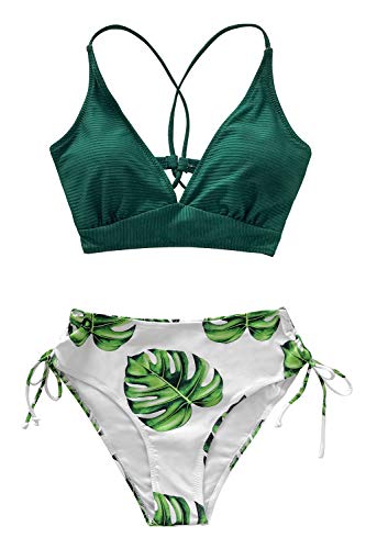 CUPSHE Women's Lace Up Bikini Swimsuit Adjustable Shoulder Straps Sets