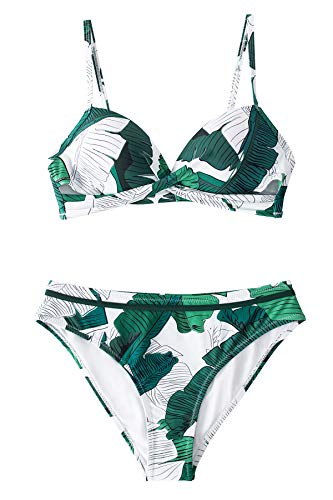 CUPSHE Women's Wrap Top Floral Bottom Bathing Suit Two Piece Sexy Swimsuit