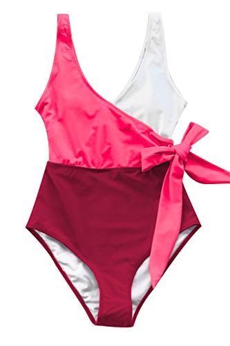 CUPSHE Women's One Piece Swimsuit Knotted Color Block Bathing Suit