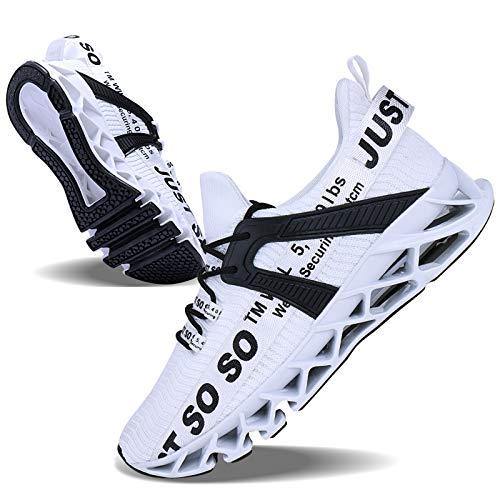 JSLEAP Mens Running Shoes Walking Non Slip Blade Type Sneakers
