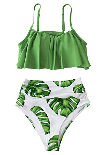 CUPSHE Women's High Waisted Falbala Bikini Set