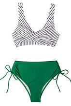 
                        
                          Load image into Gallery viewer, CUPSHE Women's Bikini Swimsuit Floral Print Lace Up Two Piece Bathing Suit
                        
                      