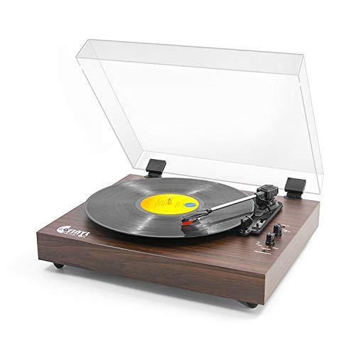 Retro Record Player for 33/45/78 RPM Vinyl Records,Bluetooth Belt-Drive Turntable - JOY2ESpree
