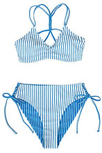 
                        
                          Load image into Gallery viewer, CUPSHE Women's Back Braided Straps Reversible Bottom Strappy Lace Up Bikini Sets
                        
                      
