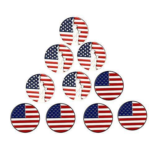 PINMEI Lot of 10 Golf Ball Markers Assorted Patterns - Soft Enamel Technique - JOY2ESpree