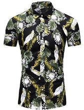 
                        
                          Load image into Gallery viewer, LEFTGU Men's Slim fit Floral Printed Beach Hawaiian Button-Down Dress Shirt
                        
                      