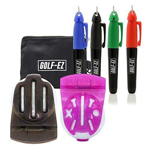 Golf-EZ TRI-LINE Golf Ball Alignment Kit with Carry Case | Swing Path Arrows & Ball Identifiers - JOY2ESpree