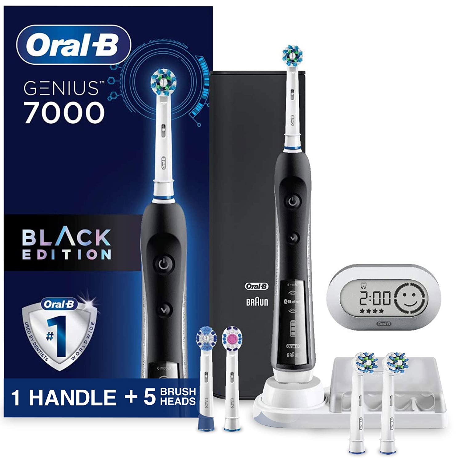 Electric Toothbrush, Oral-B Pro 7000 SmartSeries Black Electronic Power Rechargeable Toothbrush