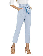 
                        
                          Load image into Gallery viewer, Freeprance Women's Pants Casual Trouser Paper Bag Pants Elastic Waist Slim Pockets
                        
                      