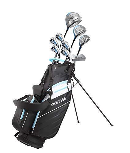 Precise AMG Ladies Womens Complete Golf Clubs Set Includes Driver, Fairway, Hybrid, 6-PW Irons, Putter, Stand Bag, 3 H/C's - Choose Color and Size! - JOY2ESpree