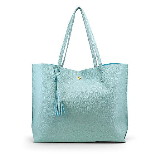 Oct17 Women Large Tote Bag - Tassels Faux Leather Shoulder Handbags, Fashion Ladies Purses Satchel Messenger Bags