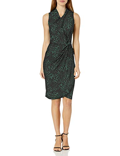 Amazon Brand - Lark & Ro Women's Sleeveless Crossover Twist Neck Faux Wrap Dress