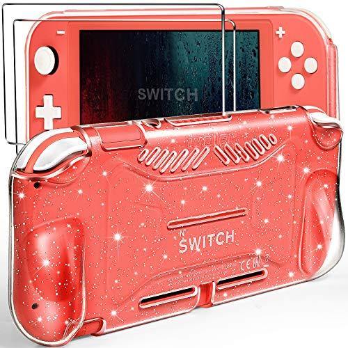 iVoler Protective TPU Glitter Case for Nintendo Switch Lite 2019 with 2 Pack Tempered Glass Screen Protector - JOY2ESpree