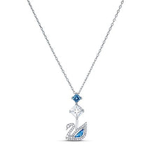 
                        
                          Load image into Gallery viewer, Swarovski Women's Dazzling Swan Necklace, Blue Crystals, Pink Crystals - JOY2ESpree
                        
                      