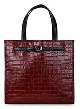 
                        
                          Load image into Gallery viewer, Antonio Valeria Emma Croco Print Leather Tote Bag For Women - JOY2ESpree
                        
                      