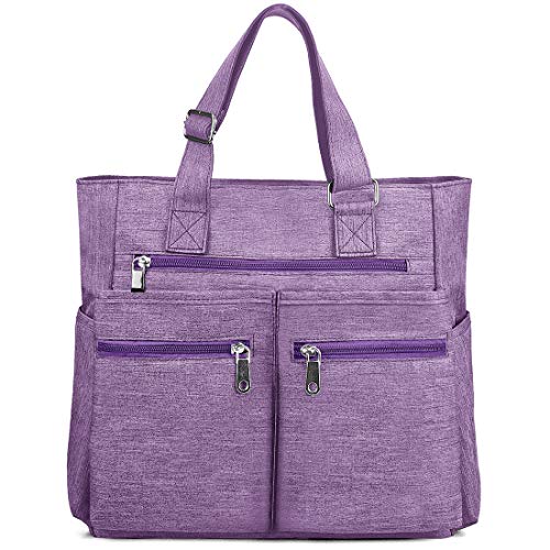 Canvas Tote Bag Waterproof Nylon Multi Pocket Shoulder Bags Laptop Work Bag Teacher Purse and Handbags for Women & Men