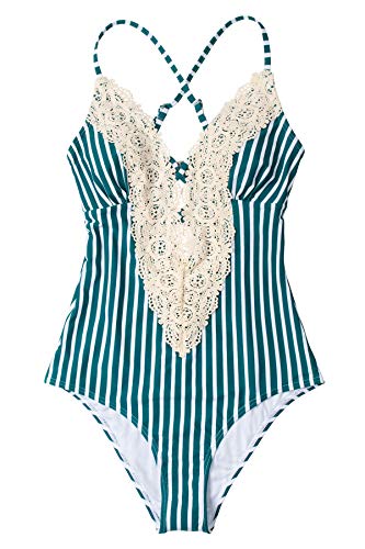 CUPSHE Fashion Women's Ladies Vintage Lace Bikini Sets Beach Swimwear Bathing Suit