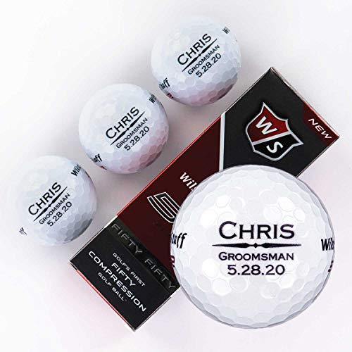 Buffalo BottleCraft Personalized Groomsman Golf Balls, Sleeve of 3, Wilson, Custom Designs for Groomsmen, Best Man, Ushers, Officiants - JOY2ESpree
