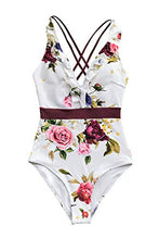 
                        
                          Load image into Gallery viewer, CUPSHE Women's V Neck One Piece Swimsuit Ruffled Back Cross Swimwear
                        
                      