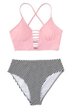 
                        
                          Load image into Gallery viewer, CUPSHE Women’s Bikini Swimsuit Floral Print Lace Up Strappy Two Piece Bathing Suit
                        
                      