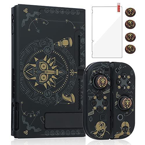 Dockable Case for Nintendo Switch,Protective Case Cover for Joy-Con Controllers with 4 Thumb Grips and Glass Screen Protector(The Legend of Zelda) - JOY2ESpree