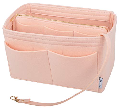 Vercord Felt Organizer Insert for Purse Handbag Tote Bag in Bag Inside Shaper Divider Neo Beige Small