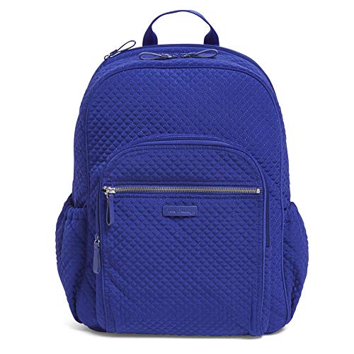 Vera Bradley Women's Microfiber Campus Backpack, Classic Navy, One Size