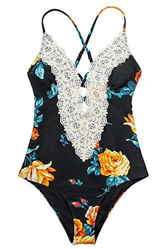 CUPSHE Fashion Women's Ladies Vintage Lace Bikini Sets Beach Swimwear Bathing Suit