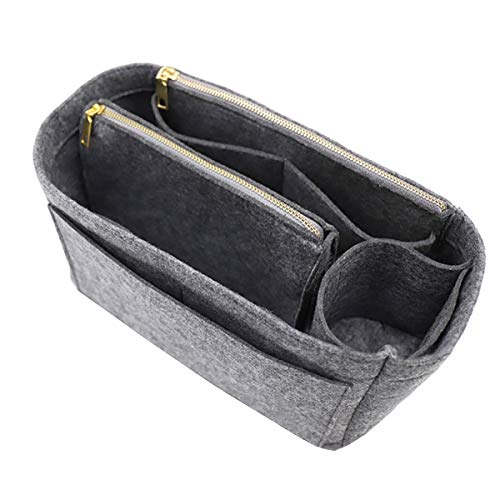 Felt Purse Bag Organizer Insert with zipper Bag Tote Shaper Fit Speedy Neverfull MM GM