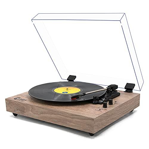 Retro Record Player for 33/45/78 RPM Vinyl Records,Bluetooth Belt-Drive Turntable - JOY2ESpree