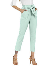 
                        
                          Load image into Gallery viewer, Freeprance Women's Pants Casual Trouser Paper Bag Pants Elastic Waist Slim Pockets
                        
                      