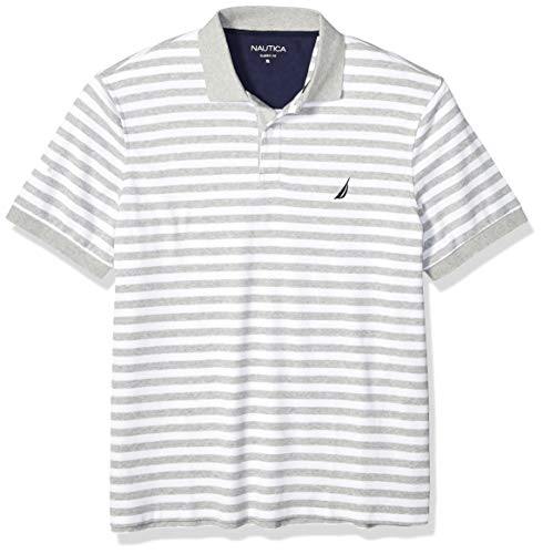 Nautica Men's Classic Fit 100% Cotton Soft Short Sleeve Stripe Polo Shirt - JOY2ESpree