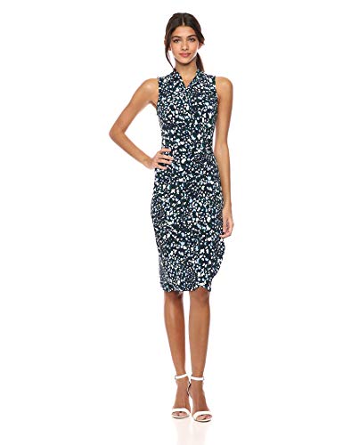 Amazon Brand - Lark & Ro Women's Sleeveless Crossover Twist Neck Faux Wrap Dress