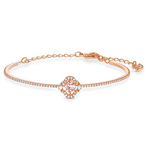 SWAROVSKI Women's Sparkling Dance Clover Jewelry Collection, Rose Gold Tone Finish, Pink Crystals, Clear Crystals - JOY2ESpree