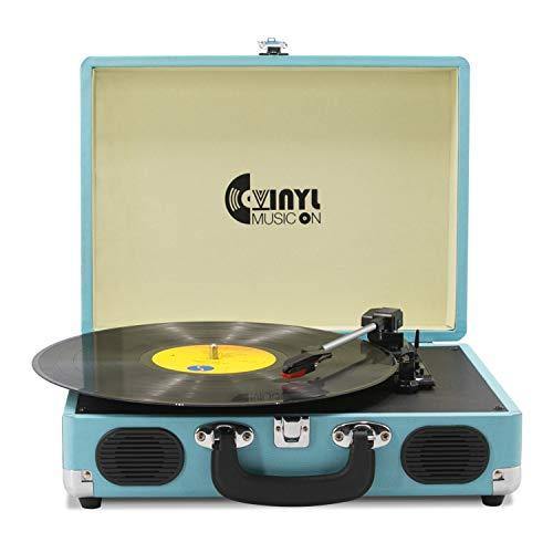 Retro Record Player for 33/45/78 RPM Vinyl Records,Bluetooth Belt-Drive Turntable - JOY2ESpree