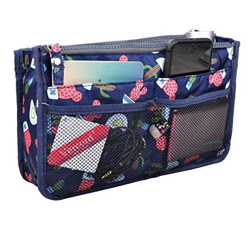 Vercord Updated Purse Handbag Organizer Insert Liner Bag in Bag 13 Pockets Purple Small