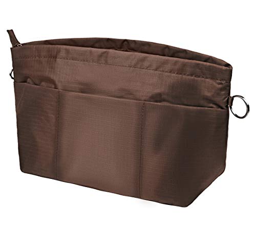 Vercord Purse Organizer Insert Bag Tote Handbags Pocketbook Inserts Organizers Zipper 11 Pockets Black Medium