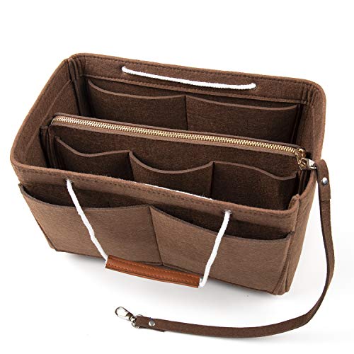 Purse Bag Organizer Insert with Lots of Different Size Spaces Divider Shaper for Speedy Shoulder Hobo Bag Keep Stuff Organized