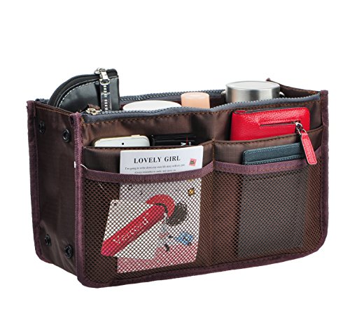 Vercord Updated Purse Handbag Organizer Insert Liner Bag in Bag 13 Pockets Purple Small