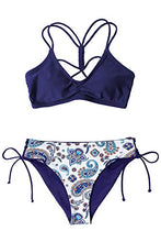 
                        
                          Load image into Gallery viewer, CUPSHE Women's Back Braided Straps Reversible Bottom Strappy Lace Up Bikini Sets
                        
                      